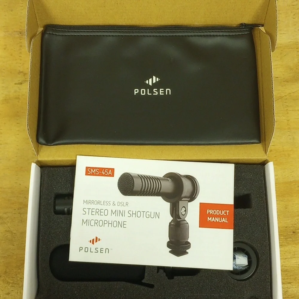 Polsen Mirrorless and DSLR Camera Stereo Mini Shotgun Microphone Photography